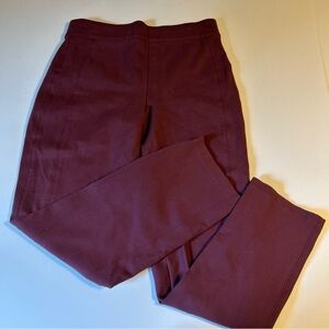 SPANX Burgundy Straight Leg Pants | Size M | Pull-On | Stretch | Elevated Basic